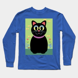 Cat, Butterflies, Lady Bug and a Snail Long Sleeve T-Shirt